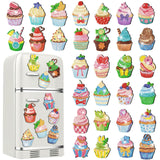 Remuuly 30 Pcs Diamond Painting Magnets Summer Diamond Art Magnet Kits for Adults Spring Flower Animal Cupcake 5D Rhinestones Refrigerator Magnetic Stickers for Fridge DIY Crafts Gifts(Cupcake) Remuuly