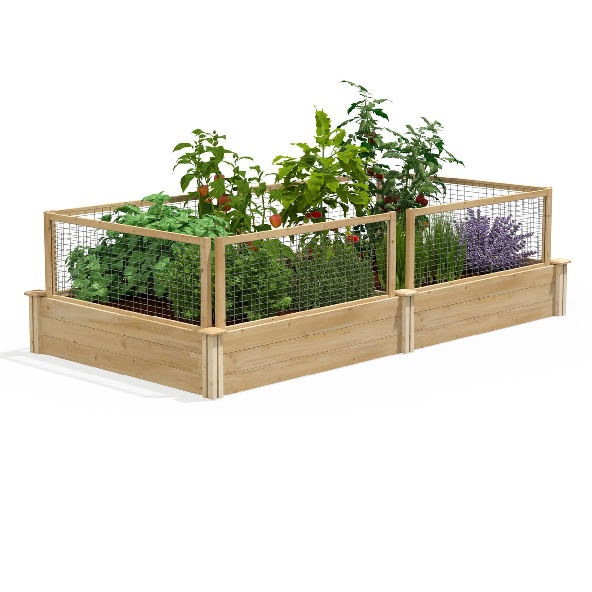 Greenes Fence Original Cedar Raised Garden Bed with CritterGuard Fence System, 4' x 8' x 10.5" - Made in USA with North American Cedar Greenes Fence