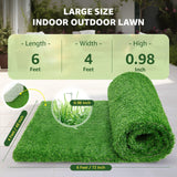 LOOBANI Synthetic Artificial Turf Roll, Artificial Grass for Dog Potty with Drainage Holes, Fake Grass Rug for Garden Landscape Balcony Patio Backyard Decoration (4 Feet x 6 Feet) LOOBANI