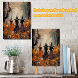 Meothan Framed Paint by Numbers Kits for Adults, Halloween Paint by Number for Adults Beginners, Paint by Numbers Kits on Canvas with Framed and Easel for Home Wall Decor 11.8x15.7inch (Witch) Meothan