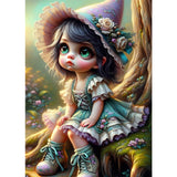 GDYEEH DIY 5D Cartoon Elf Diamond Art Kits, Round Full Drill Sparkling Fairy Girl Diamond Painting Picture, Dreamland Painting by Numbers Art Kits for Adults Beginners Home Wall Decor 12x16 inch GDYEEH