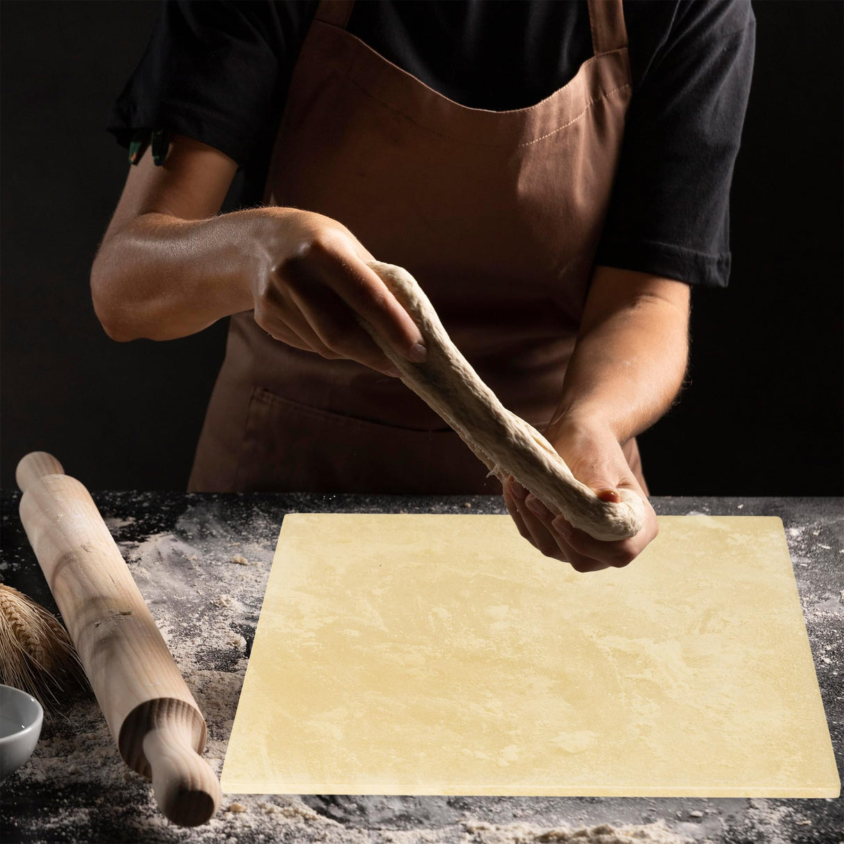 Pizza Stone for Oven Set - 15 x 12 inch Stone for Grill - PizzaMaking Accessories - Large Pizza Oven Stones, Baking Stones for Bread and Pizzas Culinary Couture