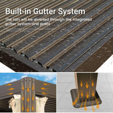 Domi 12x20FT Louvered Pergola, Aluminum Outdoor Pergola, Patio Pergola with Adjustable Roof, Metal Pergola Gazebo with Mosquito Netting for Patio, Backyard, Deck, Garden, Lawns, Gray domi outdoor living