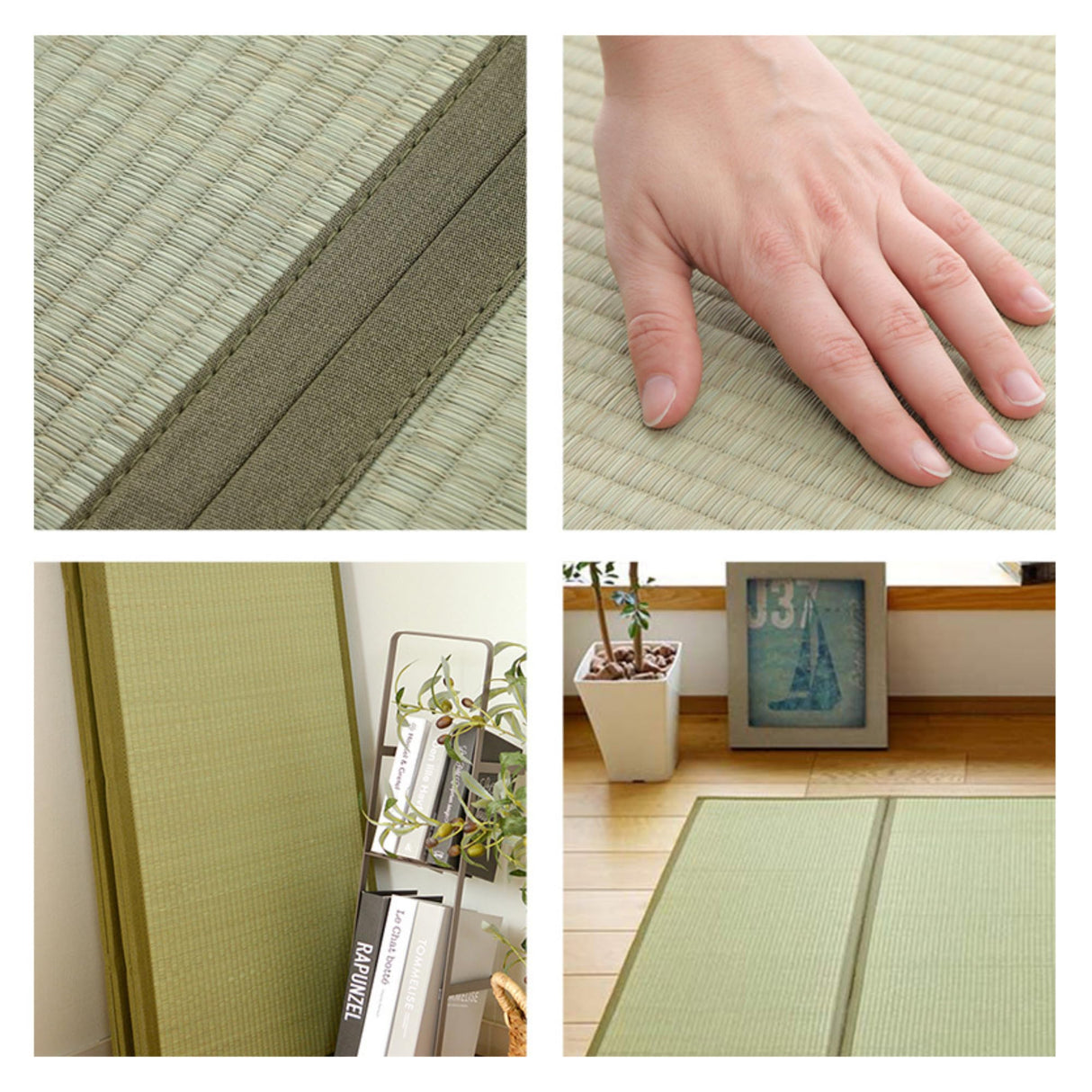 MIINA Japanese Traditional Tatami Mattress, Igusa (Rush Grass) Tatami Mat, Floor Mattress, Japanese Floor Mattress,Japanese Futon, 61"x78" (Queen, Natural) MIINA