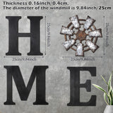 4 Pieces Rustic Home Decor Wooden Home Letters for Wall Windmill Wall Decor Farmhouse Wall Home Sign Brown Home Hanging Wood Sign Farmhouse Decor for Living Room Kitchen Bedroom Front Porch (Black) Qunclay