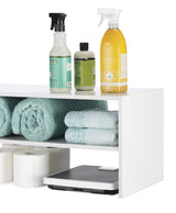 Whitmor Stackable 31" Extra Wide 2-Shelf Storage Organizer, White Whitmor