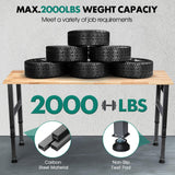 OLBRUS 60" Heavy-Duty Adjustable Workbench for Workshop Office Garage Home, Hardwood Workstation, Heavy Duty 2000 LBS Load for Adjustable Foot Pads OLBRUS