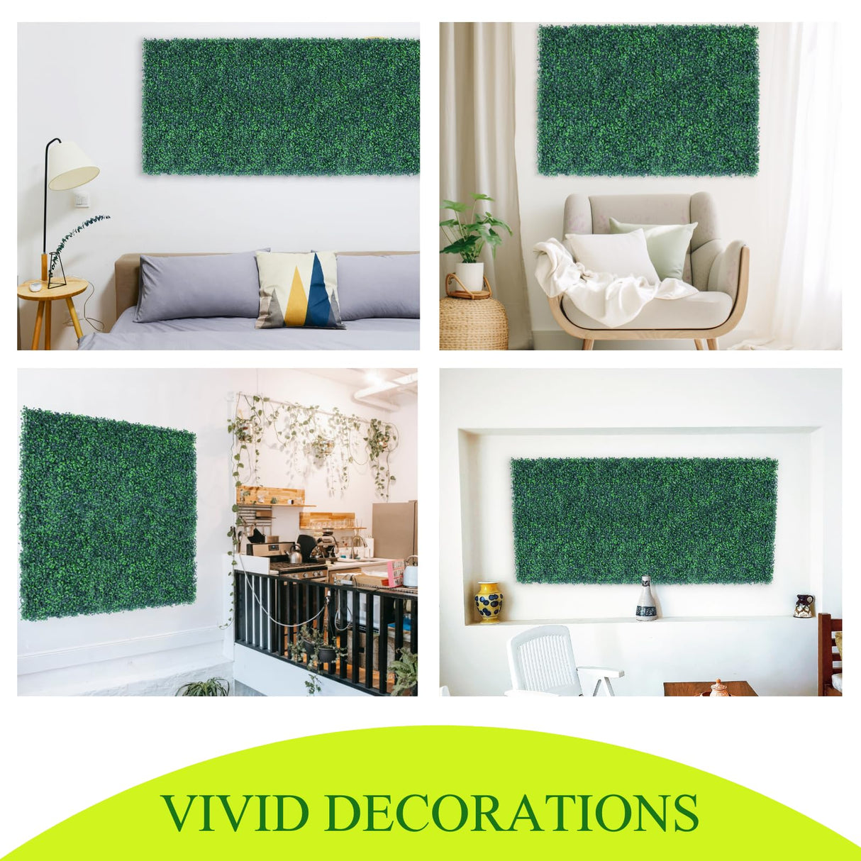 HWT 12 Pcs 20"X20"Grass Wall Backdrop, UV-Protected Greenery Wall Backdrop, Grass Wall Panels, Boxwood Hedge Wall Green Wall Decor Boxwood Panels Indoor & Outdoor Decor HWT