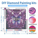 NWQZBYHT Butterfly Diamond Art Kits for Adults,Butterfly Flowers 5D Diamond Painting Kits for Beginner,DIY Round Full Drill Diamond Dots,Gem Art Kit for Adults Crafts Home Wall Decor 13.78x13.78 Inch NWQZBYHT