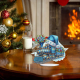 DoxQcs DIY Dot Diamond Tabletop Ornaments for Adults, Christmas Pattern Diamond Art Painting Home Decoration Ornaments for Home Office Decor (Single-Sided Diamond)-#36-Christmas Train DoxQcs