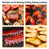 Geesta Adjustable Sauce Pot and Basting Brush Set, Long Stainless Steel Basting Brush for Cooking, Smoking, Fathers Day Grilling Gifts for Men Smoker Accessories, Large Capacity Grilling Tools, 1 Pack Geesta