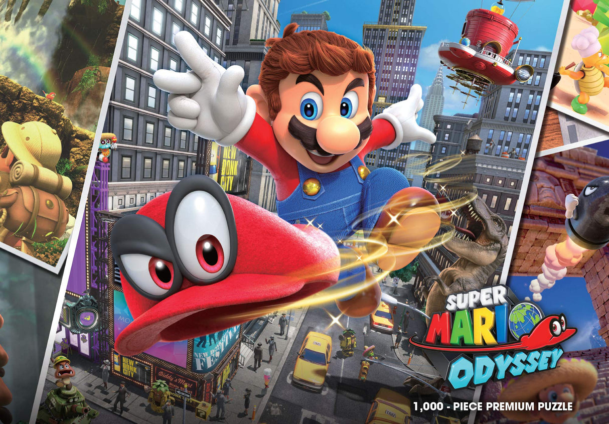 Super Mario Odyssey Snapshots 1,000 Piece Premium Puzzle | Super Mario Odyssey Video Game Collectible Puzzle | Mario Bros Toys USAOPOLY