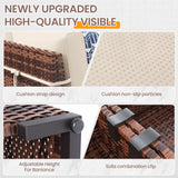 UDPATIO Patio Furniture Set with 44'' Fire Pit Table,Modular Outdoor Furniture Sets,Slanted Back Outdoor Sectional Conversation Set PE Rattan Sofa for Backyard W/Coffee Table,4'' Cushions,8 PCS,Khaki UDPATIO