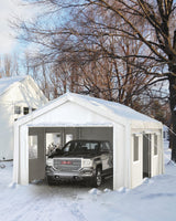 10X20 Ft Carport, Portable Carport with 4 Roll-Up Windows,Doors,Car Port with 200g PE Tarp for Car Boat Truck Motorcycle, Waterproof & UV Protected, Anti-Snow Portable Garage Kit Tent PeakPursuit
