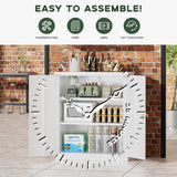 Greenvelly Metal Storage Cabinet, 42” Metal Locking Cabinet with Doors and 2 Adjustable Shelves, Small Steel Cabinet with Lock for Office, Garage, Home, School (White) Greenvelly