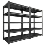 REIBII Garage Shelving 72" H Storage Shelves, 5-Tier Metal Shelving Adjustable Shelfs, Storage Shelves Heavy Duty Load 2500 LBS for Warehouse, Basement, Pantry, 72" H x36 W x18 D, 2 Pack REIBII