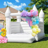 White Bounce House 13x12x10 FT Inflatable PVC Commercial Bounce Castle House for Wedding Birthday Party Indoor Outdoor with Blower Ninghaovov