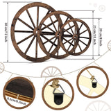 Qunclay 3 Pcs Wooden Wagon Wheel Decor 12/10/8 Inch Old Western Western Wall Decor Farmhouse Wagon Wheels Rustic Yard Wall Art Decor Hanging Decorative Wheels for Garden Home Bar Garage (Dark Brown) Qunclay