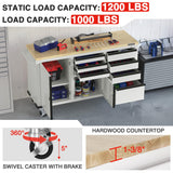 WORKPRO 62" x 20" 7-Drawer & 2-Door Rolling Tool Chest, Mobile Tool Storage Cabinet with Power Strip, Locking System, Heavy Duty Rolling Cabinet for Garage, Warehouse & Kitchen, 1000 lbs Capacity WORKPRO