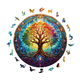 Wooden Puzzles for Adults, 200 Pieces Tree of Life Puzzle Uniquely Irregular Animal Shaped Wooden Jigsaw Puzzles, Creative Gift for Teenagers and Adults WHJSG