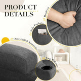 Recliner Chair, 360° Swivel Rocker Chair for Adults, Rocking Recliner Chair with Massage, Comfy Single Sofa with Side Pockets Cup Holders for Living Room, Bedroom, Nursery (Fabric, Dark Gray) Furmax