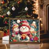 HMZephitiquc Snowman Paint by Number Canvas for Adults, Christmas Paint by Numbers Kit for Adults, Painting by Numbers, Beginner Easy Oil DIY Crafts Home Wall Decor 16x16 in HMZephitiquc