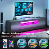 YITAHOME TV Stands for Living Room, 75 inch TV Stand, LED Entertainment Center with Storage, Modern Television Stands, High Glossy Gaming Media Stand, Grey YITAHOME