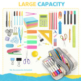 Large Capacity Pencil Case Pencil Pouch Pen Bag with 3 Compartment Stationery Organizer with Zipper, School Supplies Organizer for Teen Adults (Grey) Daisiki