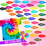 Tie Dye Kit - 40 Colors Permanent Fabric Dye with Rubber Bands, Gloves, Table Cover, Apron for Kids and Adults Tie-Dye Art - All-in-1 Textile Paint Dye for DIY Shirt, Hoodie Clothing Painting Limino