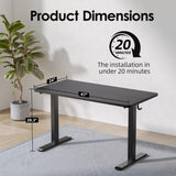 TIQLAB Computer Desk 47 x 24 inch, Modern Office Table with Bold T-Shaped Leg Design, Simple PC Gaming Desk, Study Writing Workstation, Black TIQLAB