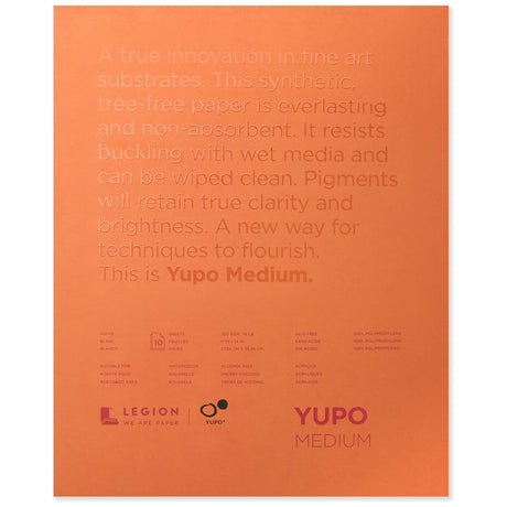 Yupo Synthetic Paper Pad - 11" x 14", Bright White, 10 Sheets Legion