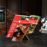 TILISMA Wooden Cook Book Stand – Handmade Walnut Cookbook Holder for Reading Hands Free – Plate Stand for Kitchen Counter – Reading Accessories for Kitchen –Holder for Recepies, Books, Ipad and Tablet TILISMA