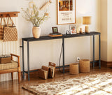 SUPERJARE 70 Inch Console Table with Outlet, Sofa Table with Charging Station, Narrow Entryway Table, Skinny Hallway Table, Behind Couch Table, for Living Room, Black SUPERJARE