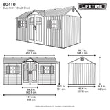 Lifetime Dual Entry Outdoor Storage Shed, 15 x 8 Foot Lifetime