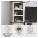 Signature Design by Ashley Havalance Farmhouse Left Pier Cabinet, Modern Bookcase, Vintage White Signature Design by Ashley