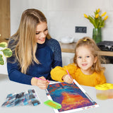 GDYEEH DIY 5D Sunset Diamond Art Kits, Kitten Full Round Drill Sparkling Cat Diamond Painting Picture, Flowers Diamond Painting Art Kits Craft for Adults Beginners, Home Wall Decor 12x16inch GDYEEH