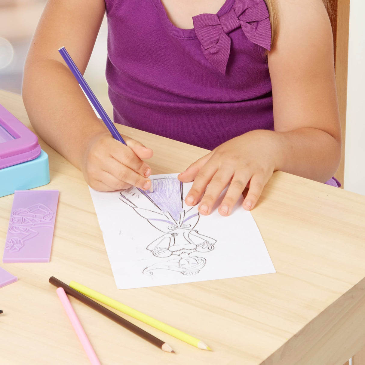 Melissa & Doug Princess Design Activity Kit - 9 Double-Sided Plates, 4 Colored Pencils, Rubbing Crayon Melissa & Doug