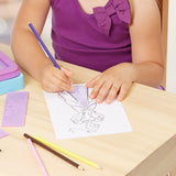 Melissa & Doug Princess Design Activity Kit - 9 Double-Sided Plates, 4 Colored Pencils, Rubbing Crayon Melissa & Doug