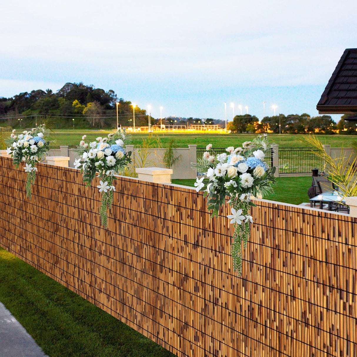 TOOKNIN Natural Reed Fence,6FT X 16.4FT Bamboo Fencing Privacy Reed Screening for Outdoor, Gallery, Restaurant, Hotel, Patio (Brown) TOOKNIN