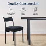 Best Choice Products 7-Piece Modern Dining Room Set, Kitchen Table Set, Dining Table w/ 6 Chairs, Upholstered Cushions, Solid Metal Frame, Curved Backrest - Black/Black Best Choice Products