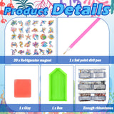 Xuhal 30 Pcs Ocean Animal Diamond Painting Magnets Sea Animal Diamond Art Magnets Kits for Adults 5d Rhinestone Dolphin Turtle Beach Refrigerator Magnetic Sticker for Fridge Beginner DIY Craft Gifts Xuhal