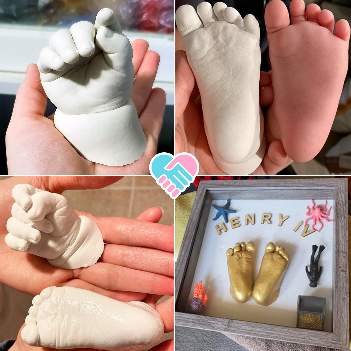 Luna Bean Baby Footprint & Hand Casting Kit – Premium Newborn Infant Keepsake - New Mom Gifts, Baby Shower Gifts for Girls and Boys Luna Bean