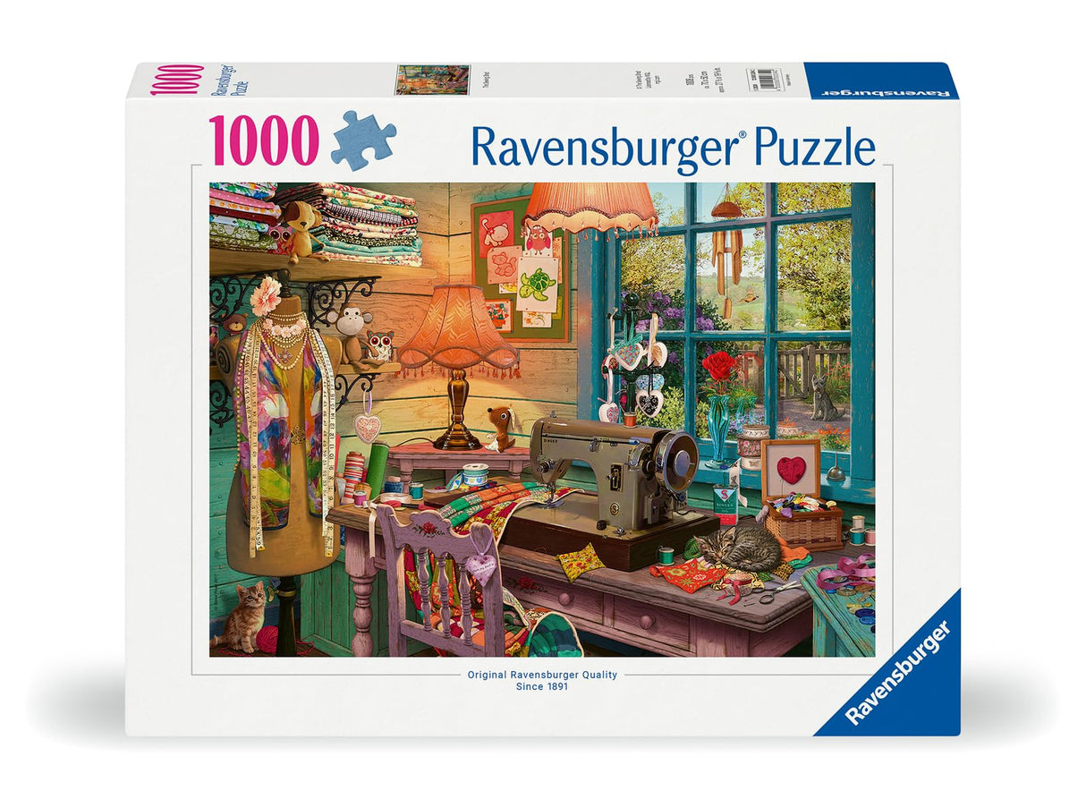 Ravensburger The Sewing Shed 1000 Piece Jigsaw Puzzle for Adults - 12000334 - Handcrafted Tooling, Made in Germany, Every Piece Fits Together Perfectly Ravensburger