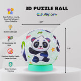 EduSport Panda 3D Puzzle Ball 61 Piece LED Night Light for Kids Ages 6-12, Panda Gifts, for Kids, 3D Puzzles for Kid, Educational Girl and Boy Toys, Birthday Gifts for Girl, Kid Toys EduSport