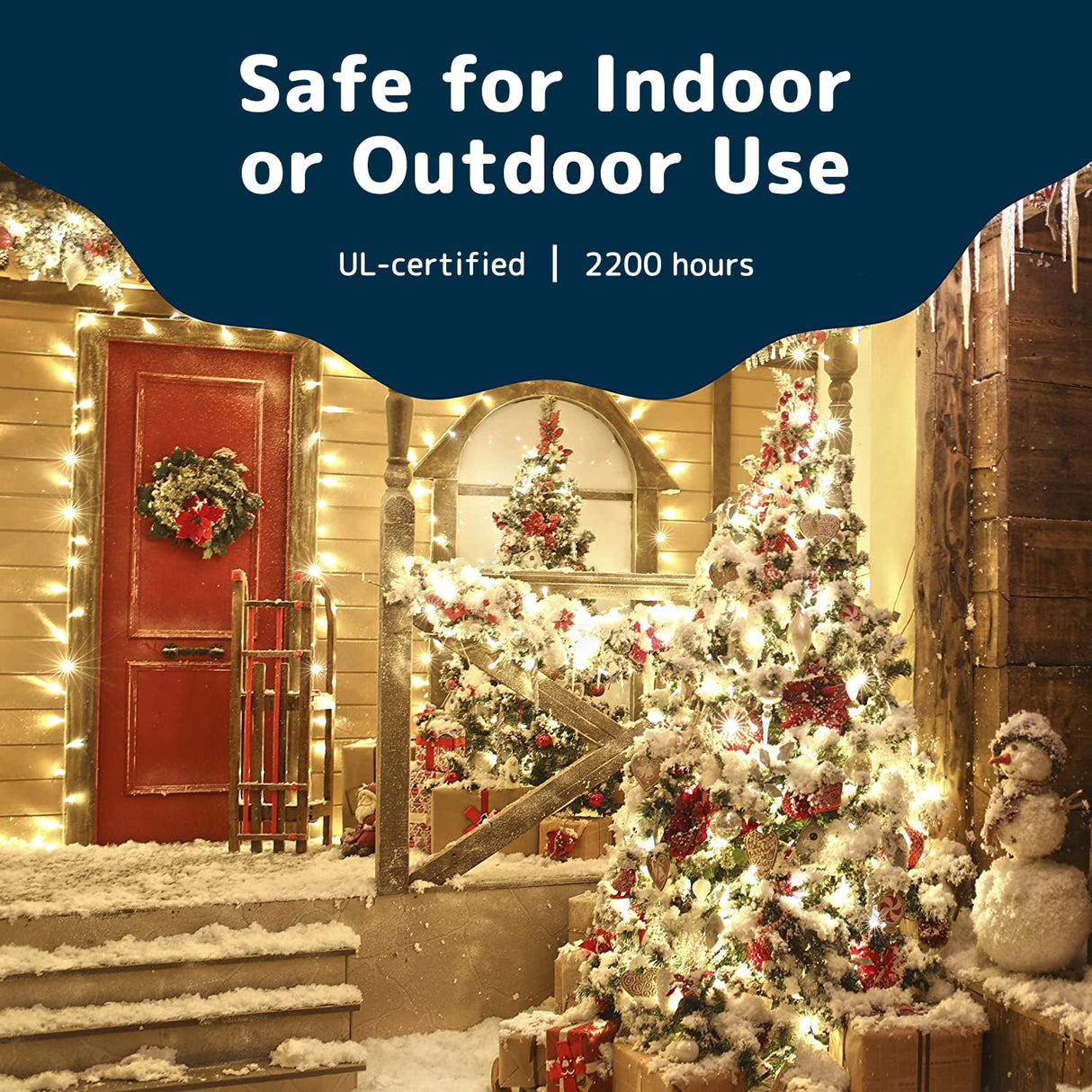 PREXTEX White Christmas Lights 100 Count - Incandescent Clear Warm White String Lights on White Wire - 20 ft Xmas Tree Lights for Indoor or Outdoor Decorations PREXTEX