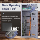 KAER 10-12 Gun Safe,Rifle Gun Safe for Home Rifle and Pistols,Gun Safes & Cabinets,Metal Gun Cabinet for Rifles and Shotguns,Shotguns Rifle Safe with Digital Keypad, Adjustable Shelves (Grey) KAER