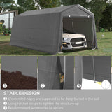 Outsunny 10' x 20' Carport Portable Garage, Heavy Duty Storage Tent, Patio Storage Shelter w/Anti-UV PE Cover and Double Zipper Doors, for Motorcycle Bike Garden Tools, Gray Outsunny