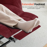 MCombo Power Lift Recliner Chair Sofa with Extended Footrest,3 Positions,Hand Remote Control,2 Cup Holders,USB Ports for Elderly People, 7507 (Fabric, Burgundy) MCombo