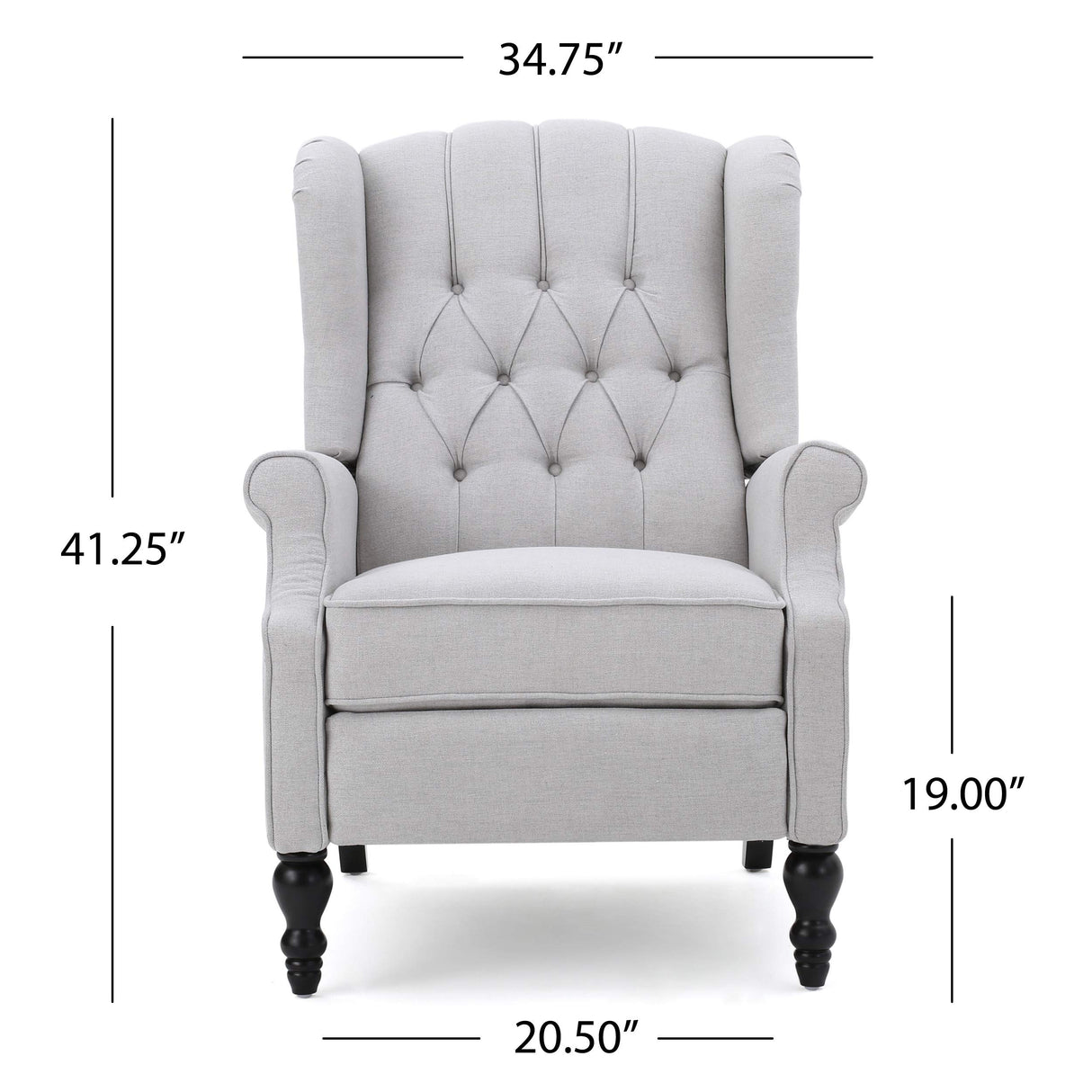 Christopher Knight Home Earlean Fabric Recliner (Set of 2), Light Gray, Dark Brown Christopher Knight Home