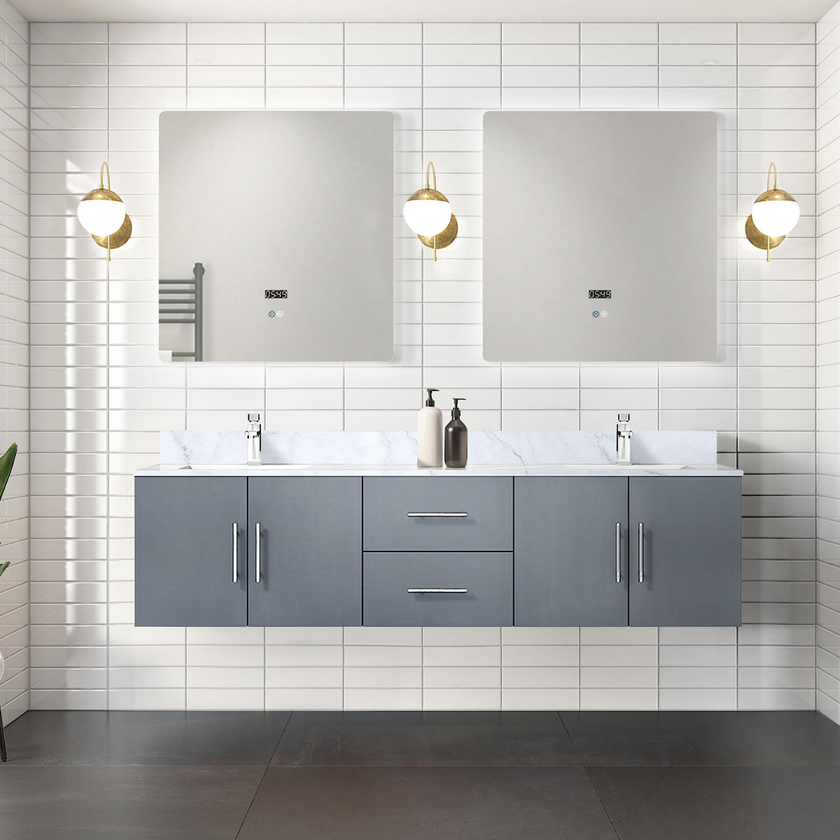 Bell+Modern Sonoma 72 in. x 22 in. D Dark Grey Double Bath Vanity Cabinet Without Countertop Bell+Modern